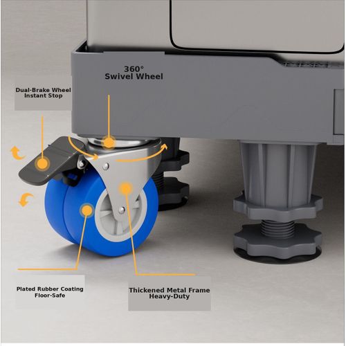 General Adjustable Washing Machine & Refrigerator Base Stand with 4 Lockable Casters, Heavy Duty Appliance Dolly Roller - image 5