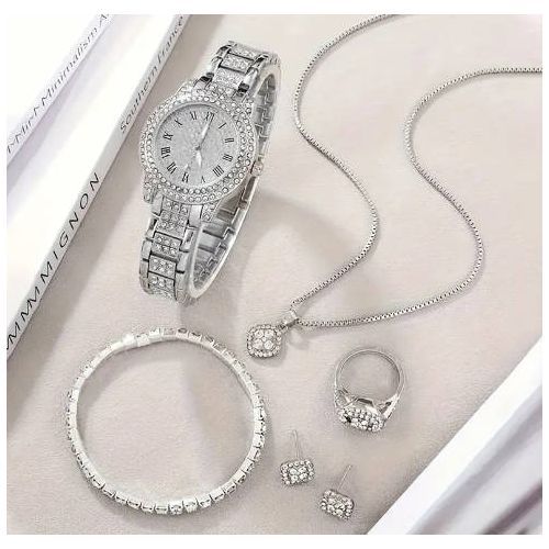 product_image_name-Generic-Women Watch  Bracelet Set  Watches Necklace Ring Jewelry-4