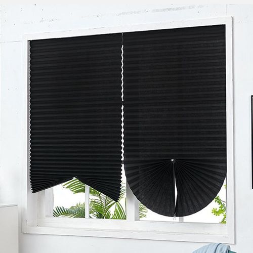 product_image_name-Generic-Simple No-Punch Sunshade Window Curtain Bedroom Home Privacy Blackout Curtain, Size: 60x180cm(Full Shade Black)-2
