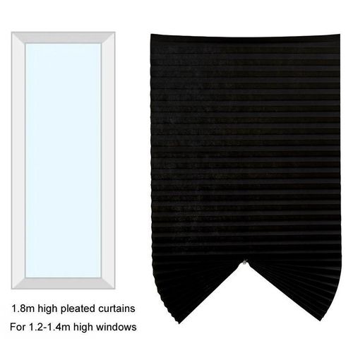 product_image_name-Generic-Simple No-Punch Sunshade Window Curtain Bedroom Home Privacy Blackout Curtain, Size: 60x180cm(Full Shade Black)-7