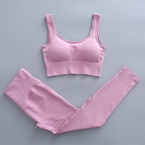 2 Piece Set Sportswear Workout Clothes for Women Sports Bra and