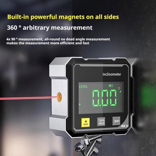 Generic Single-sided magnetic digital angle level, rechargeable, LCD backlight, suitable for woodworking and machining. - image 2