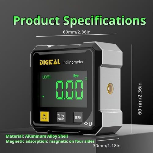 Generic Single-sided magnetic digital angle level, rechargeable, LCD backlight, suitable for woodworking and machining. - image 7