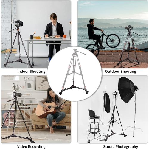 product_image_name-Yunteng-Tripod Wheels Pulley Universal Folding Camera Tripod Dolly Base Stand for All Tripods And Light Stands - Black-4