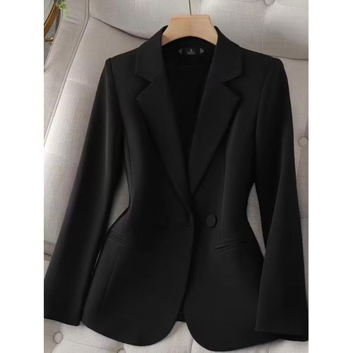 product_image_name-Generic-Women's Stylish Black Single Breasted Blazer -2