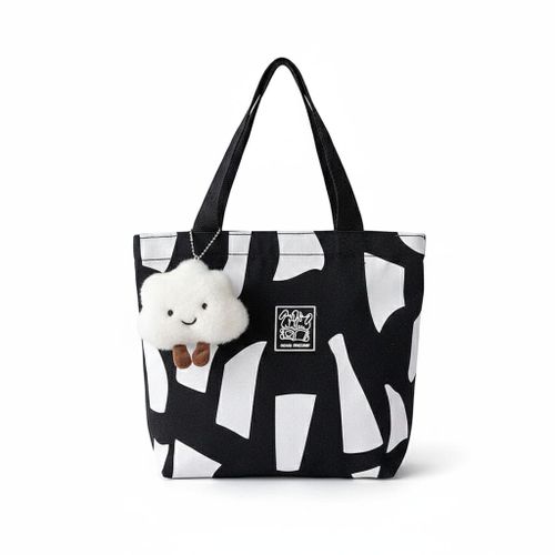 product_image_name-Generic-Cute Cartoon Tote Bag with Plush Keychain-1