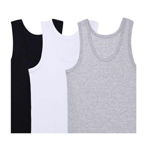 AD GALAXY 3pcs Men's Oxford Singlet - Black/White/Grey - image 2