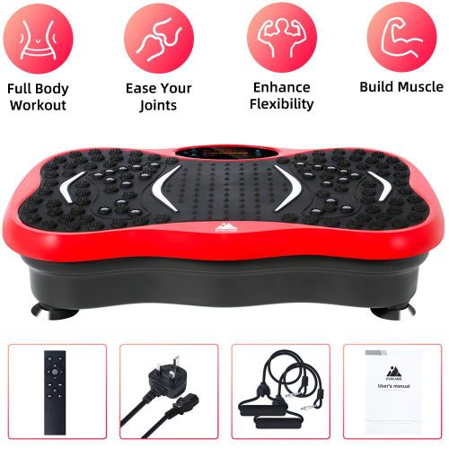 Generic Full Body Intelligent Vibration Platform Massage and Exercise Machine Red and black - image 2