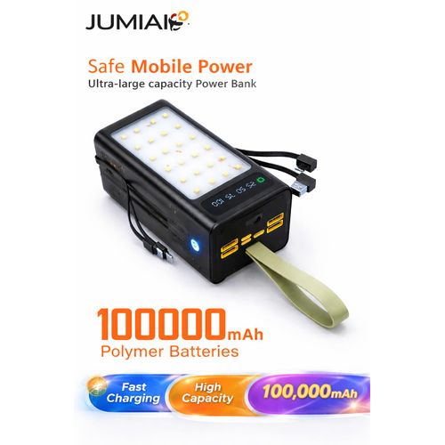 product_image_name-Importers-100000mAh Power Bank Black – Fast Charging Portable Charger with LED Light & Digital Display  High Capacity Backup Battery Ghana-1