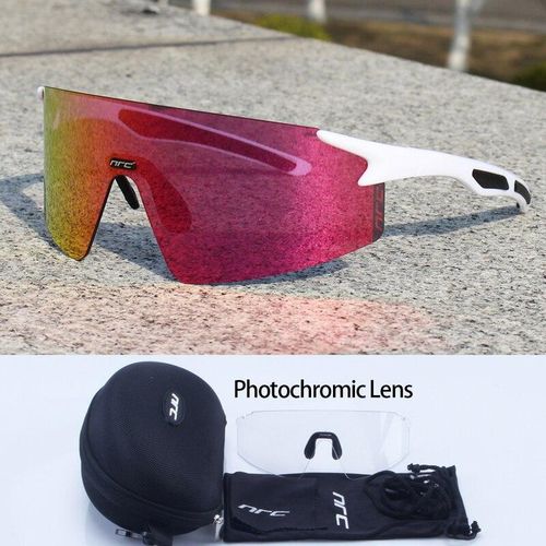 Generic Men Polarized Cycling Sunglasses UV400 Bike Black Frame Red Lens