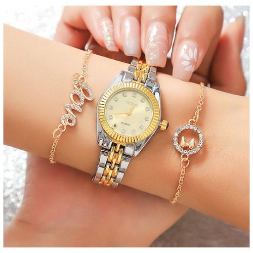 Fashion Lady watch + two exquisite bracelets / 3PCS