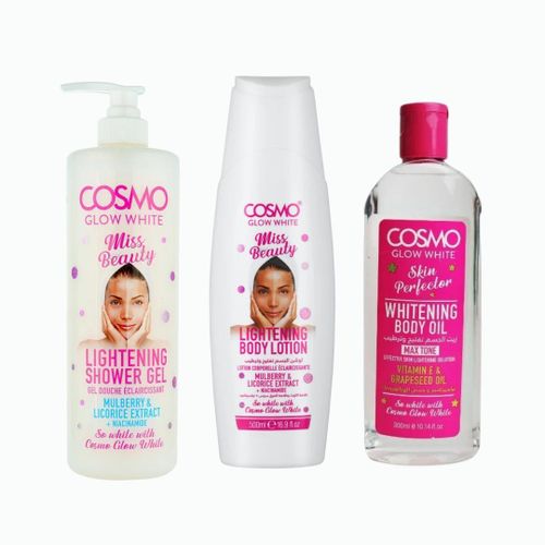 product_image_name-Cosmo-Lightening Shower Gel 1000ml + Lightening Body Lotion 500ml + Whitening Body Oil 250ml-1