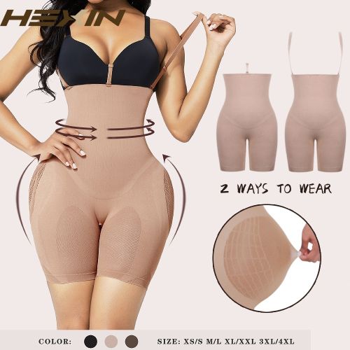 HEXIN Women Full Bodyshaper Underbust Big Ass Lift Up Panty Fajas  Colombianas Tummy Control Seamless Shapewear Postpartum Girdle