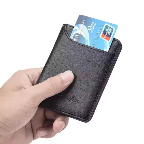 product_image_name-Fashion-Ultra-thin Wallet - Soft and High-Quality PU Leather Mini Credit Card Wallet Pouch, Men's Slim and Compact Short Leather Wallet-3
