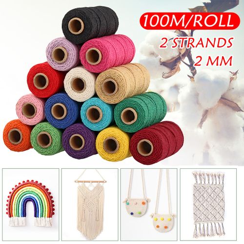 Shop Generic 12 Colour 2mm 100m/Roll Waxed Cotton Thread Reel Cord String  Macrame Craft White Online