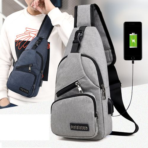 Shop Generic New Men's Shoulder Bag USB Rechargeable Anti-theft Chest Bag  Short Travel Messenger Bag Backpack Online