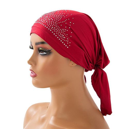 product_image_name-Generic-Elegant Rhinestone Stretch Turban Headscarf for Women – Soft, Stylish & Comfortable-1