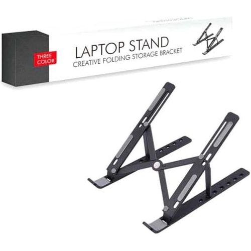 Generic Plastic Foldable Laptop Tablet Stand - Black