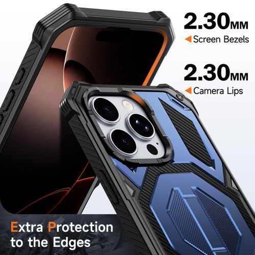 product_image_name-Generic-Iphone 15 Pro Max Heavy-Duty, ShockProof, Military Grade, Rugged Armour Case With MAGSAFE Support And Invisible Foldable Stand - Blue -3