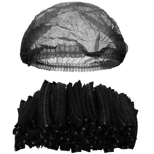 product_image_name-Generic-200pcs Disposable Bouffant Caps Hair Net  - Black-2