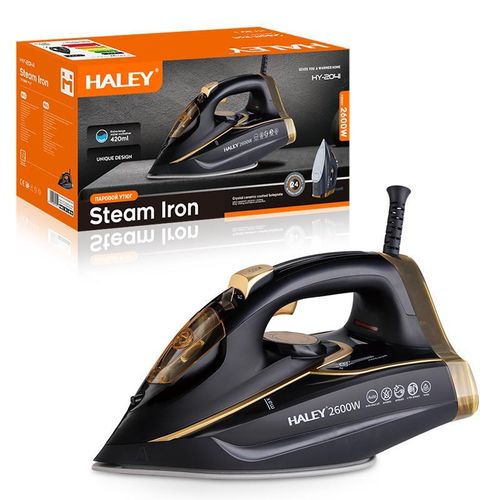 product_image_name-HALEY-Haley's Powerful Electric Steam Iron - 2600W, 520 Litres - Gold/Black-1