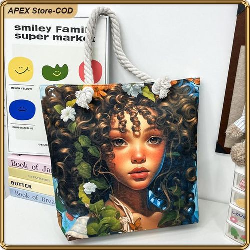 product_image_name-ASHION-African American Black Women Tote Bag Black Girl Magic Shoulder Handbag For Work Travel Beach Shopping-1