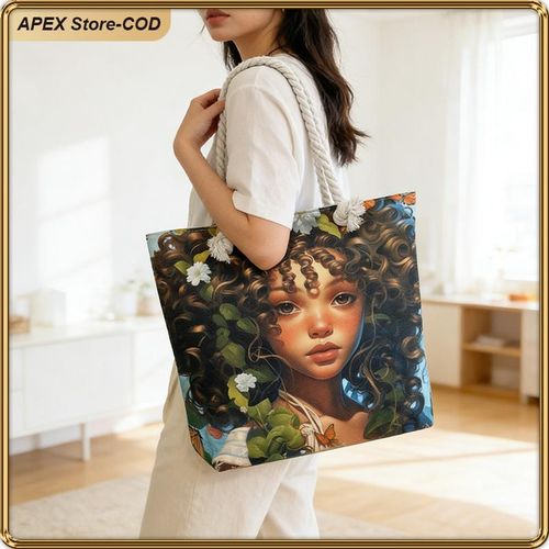 product_image_name-ASHION-African American Black Women Tote Bag Black Girl Magic Shoulder Handbag For Work Travel Beach Shopping-4