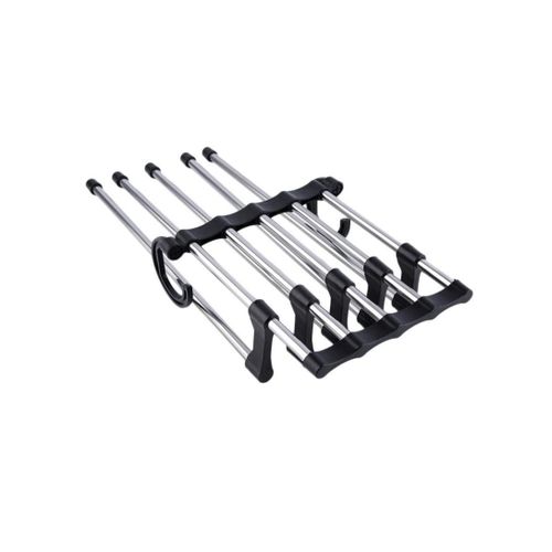 Generic Multi-Function Trouser Hanger - 5-Layer Space Saving, Stainless Steel, Black - image 5