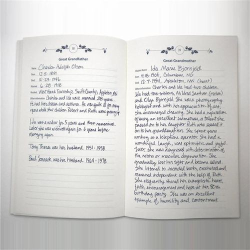 Shop Generic Family Tree Notebook-handwritten Ancestors' Memories To Write  Into Personal Family History And Genealogy Office Supplies Online