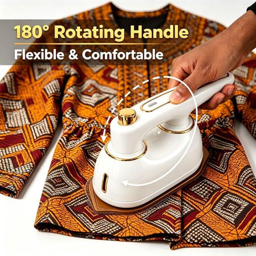 General Portable Folding Mini Steam Iron 180° Rotating Handle Spray - White - image 3