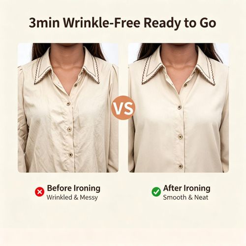 General Portable Folding Mini Steam Iron 180° Rotating Handle Spray - White - image 4