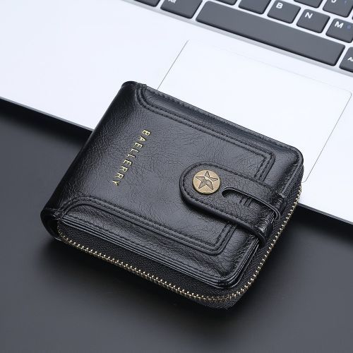 Shop Fashion Men's Fashion PU Leather Wallet,Zipper Coin Purse,Multi