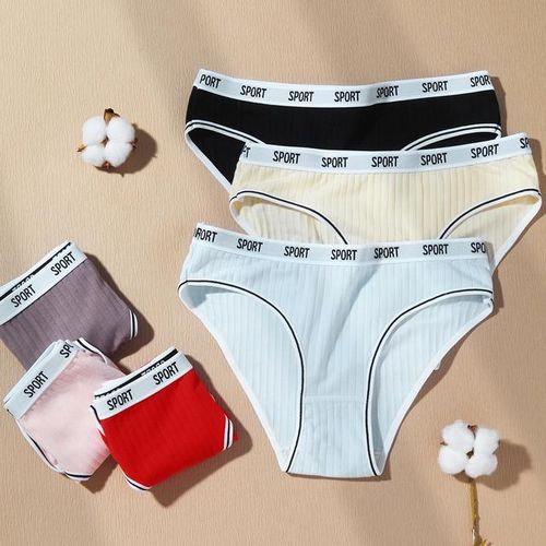 3Pcs/Set Women's Solid Underwear Female Low Rise Seamless Panties