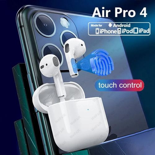 product_image_name-No Band-Pro4 True Wireless Earbuds Bluetooth earphones Ultra Long Standby Running Bass Sports earPods music headset with Mic-1