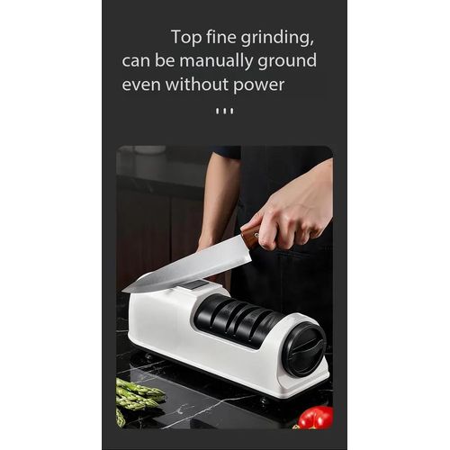 Generic Electric Knife Sharpener 3-Speed Automatic Kitchen Knife Grinder USB Rechargeable - image 4