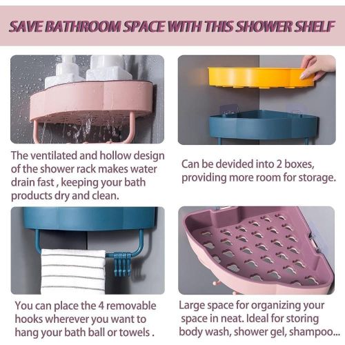 Generic No-Drill Adhesive Bathroom Wall Shelf - 3-Tier Metal Organizer Rack for Storage - image 6