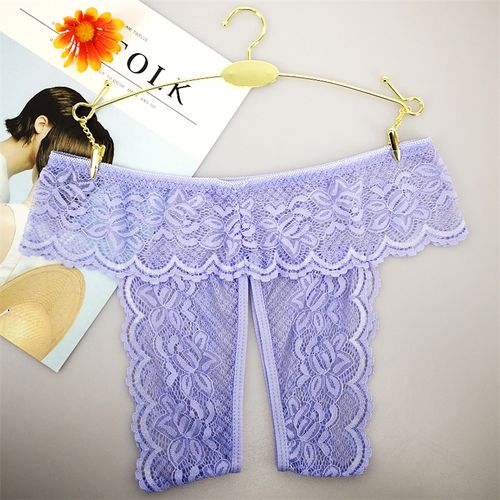 Womens Lace Crotchless Knickers Sexy Plus Size Briefs Lace Open Crotch  Panties
