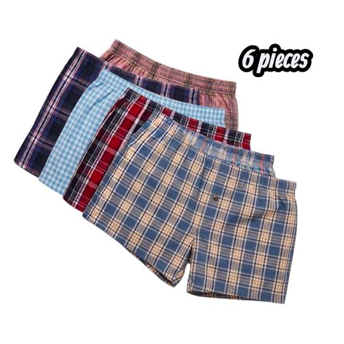 product_image_name-Kalusini-6-Pack Checkered Cotton Boxers - Multi-Color Bundle-1