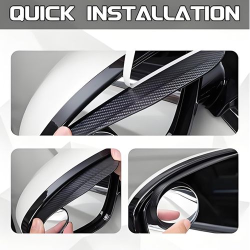 Generic 2‑in‑1 Car Rearview Mirror Rain Guard with Blind Spot Mirror, 360° Rotatable Car Mirror Accessory - image 4