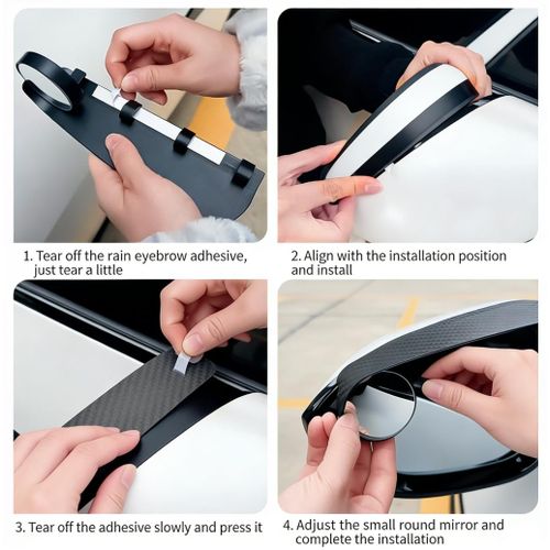 Generic 2‑in‑1 Car Rearview Mirror Rain Guard with Blind Spot Mirror, 360° Rotatable Car Mirror Accessory - image 6