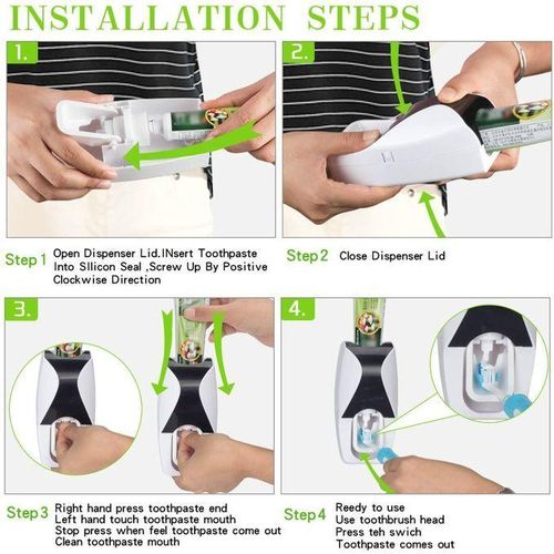 COOFENRISY Automatic Toothpaste Dispenser & 5-Toothbrush Holder - image 2
