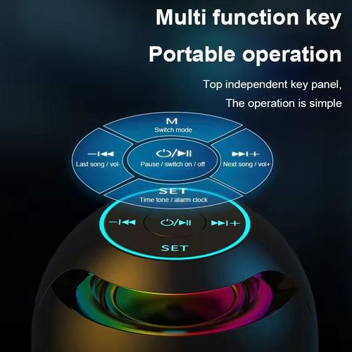 Generic LED Display Bluetooth Wireless Speaker with Digital Clock – Portable Fast Charging Mini Sound Box - Black - image 3