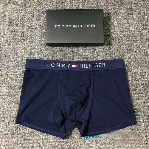 Shop Fashion Hot Sell Tom-*my Men's Underwear Pure Cotton Breathable-blue  x3(3pcs+box) Online