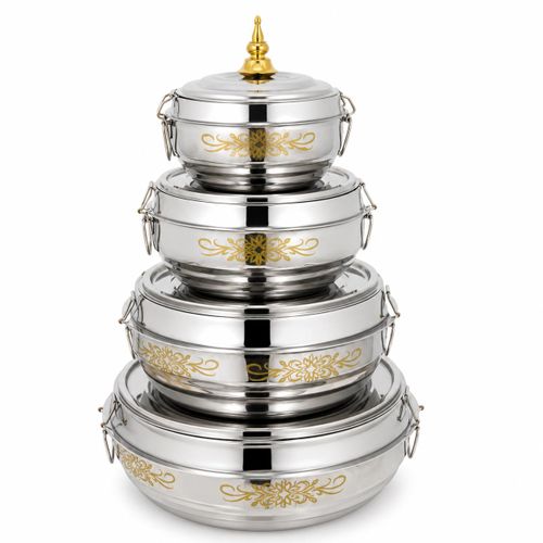 Generic 4-Tier Stainless Steel Lunch Box with Locking Lids – Gold Design - image 4