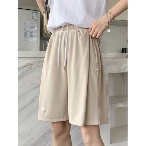 Cheap Women Summer Silk Comfortable Pants High Waist Elastic Waist