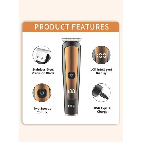 Generic AT-208 Professional Hair Trimmer - LCD Display, 2-Speed Control, USB Type-C - image 3