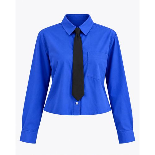 Fashion Women's Loose Shirt and Neck Tie