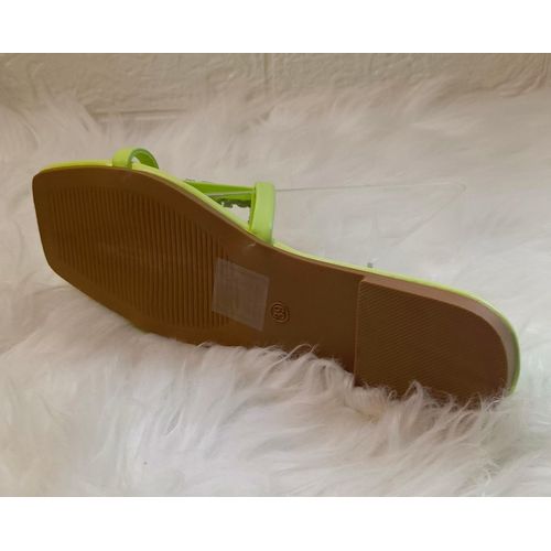 product_image_name-Generic-Sparkling Lime Green Rhinestone Clear Strap Thong Sandals-3