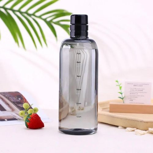 product_image_name-Generic-Black Transparent Water Bottle with Time Marker - 700ml-1