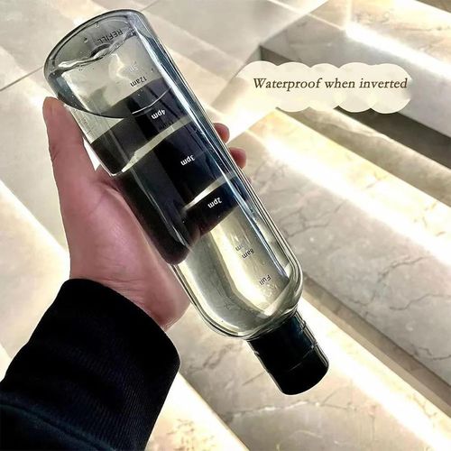 product_image_name-Generic-Black Transparent Water Bottle with Time Marker - 700ml-4